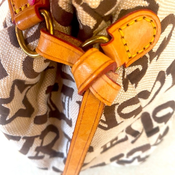 DOONEY & BOURKE Canvas and Leather Graffiti Purse, Authentic, Rare. EUC - Picture 7 of 11